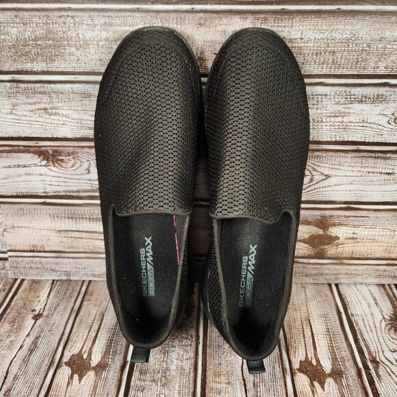 SKECHERS Go Walk Women's 10 Black Mesh Slip-On Flat Comfort Shoes 15600 EUC - Picture 7 of 9